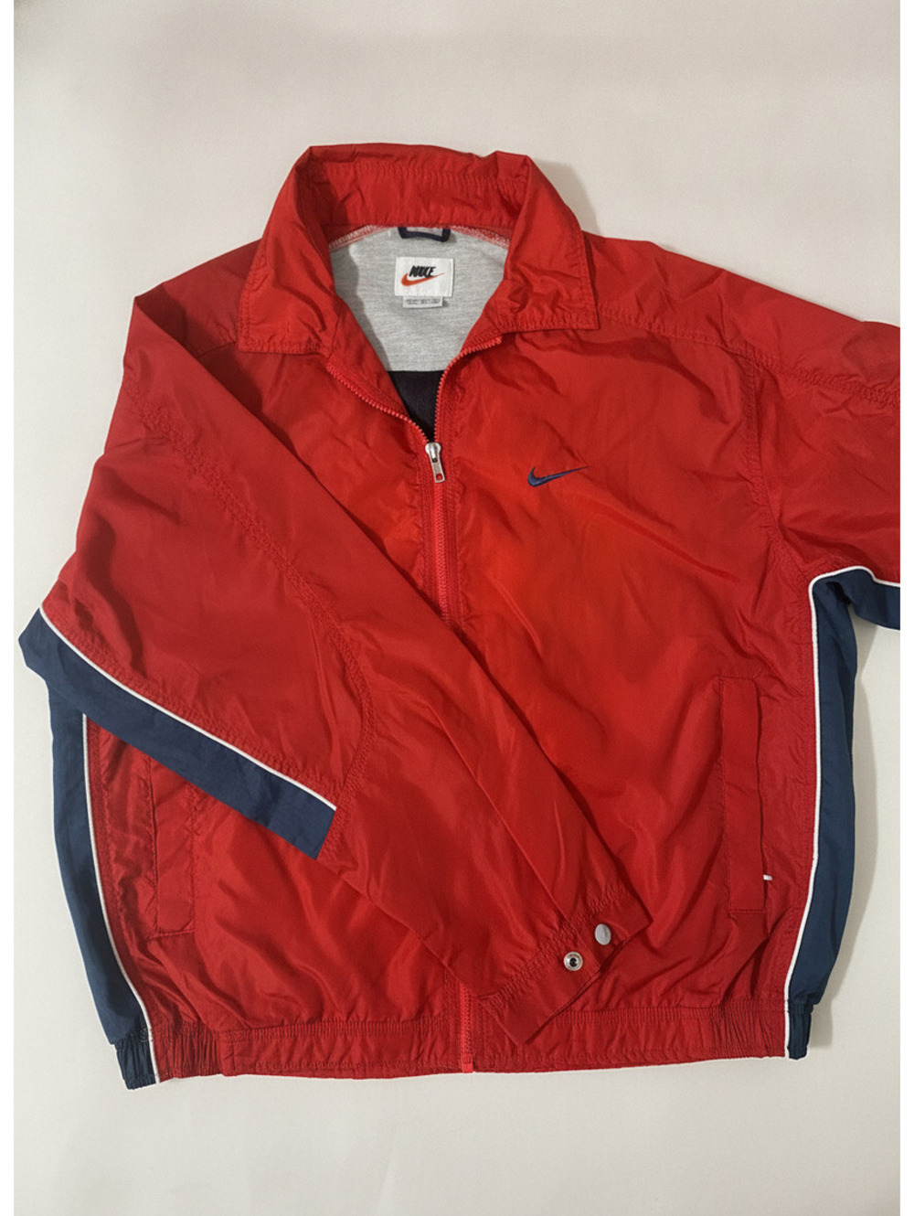 Vintage 90s Nike Windbreaker Jacket Red Blue White Tag Large